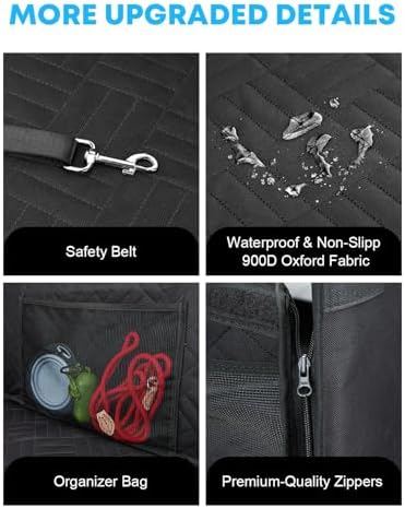 Kohree Dog Car Seat Cover for Small Dogs, Hard Bottom, Waterproof - Image 6