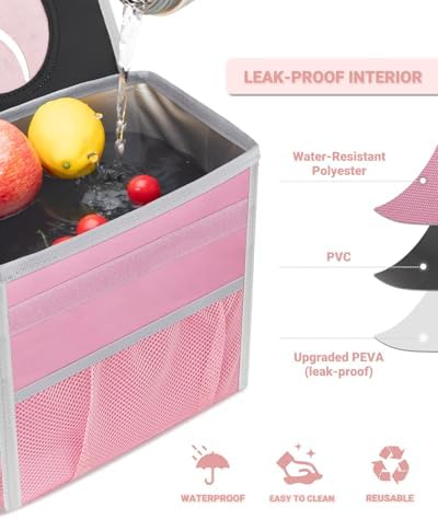 Capolo Car Trash Can with Lid, Leakproof Car Garbage Can Car Trash Bag - Image 4