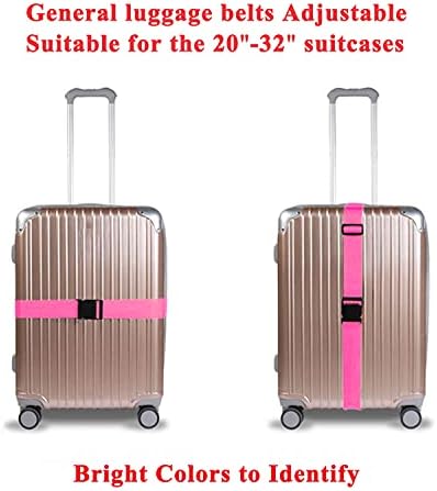 2 Pack Suitcase Belts, Adjustable Luggage Straps, Bright Colors Travel Packing - Image 3