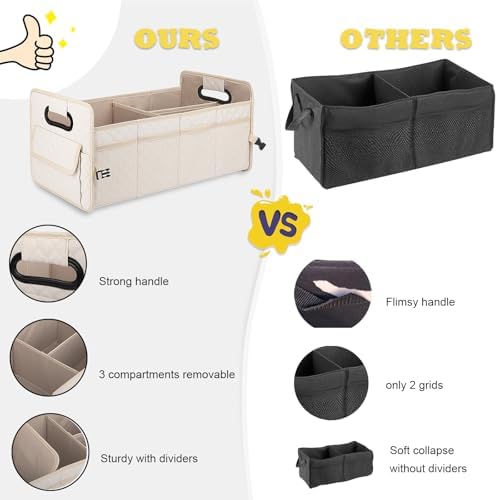 JiatuA Car Trunk Organizer for SUV, Car Storage Organizer Collapsible Multi - Image 5