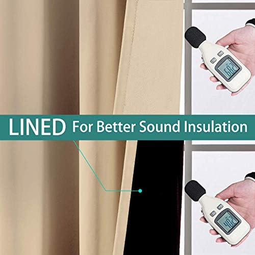 Yakamok Beige 100% Blackout Curtains 54 Inches Long - Image 4