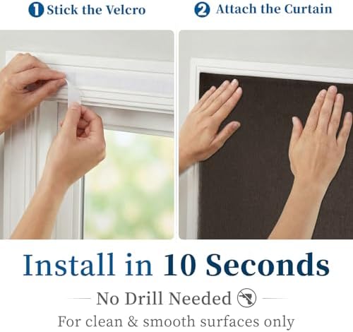 100% Blackout French Door Curtain- Privacy Thermal Insulated Door Window Curtain - Image 3