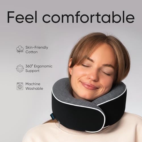 Proglobe Airplane Pillow, Orthopedic Memory Foam Travel Neck Pillow - Image 2