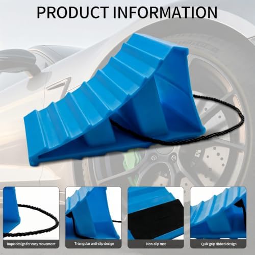 4 Pack Wheel Chocks, Plastic Heavy Duty Non Slip Wheel Chocks - Image 3