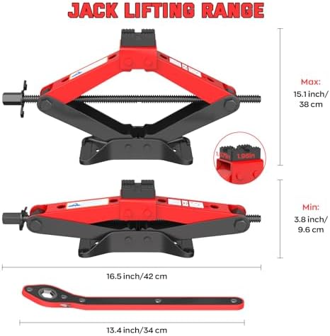 Portable Car Jack 3 Ton, Heavy Duty Scissor Jack - Image 7