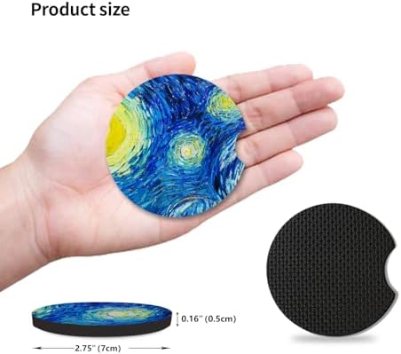 Car Cup Holder Coaster, Absorbent The Stars Rubber New Automotive Cup Holder - Image 4