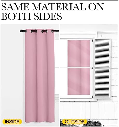 NICETOWN Bedroom Curtain Panels, 1 Pair, 34 by 45-inch, Crystal Pink - Image 6