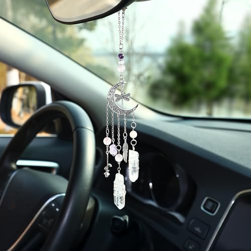 Car Rear View Mirror Accessories Car Hanging Ornament, Witchy Butterfly&Moon by Pyotivol
