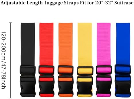 2 Pack Suitcase Straps, Bright Color Adjustable Luggage Belts, TSA Approved - Image 2