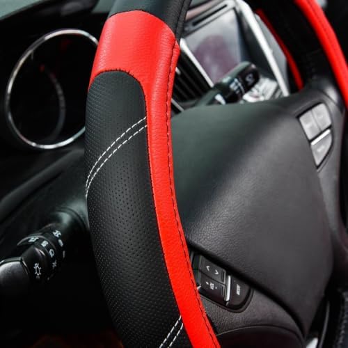 CAR PASS Line Rider Microfiber Leather Sporty Steering Wheel Cover Universal - Image 5
