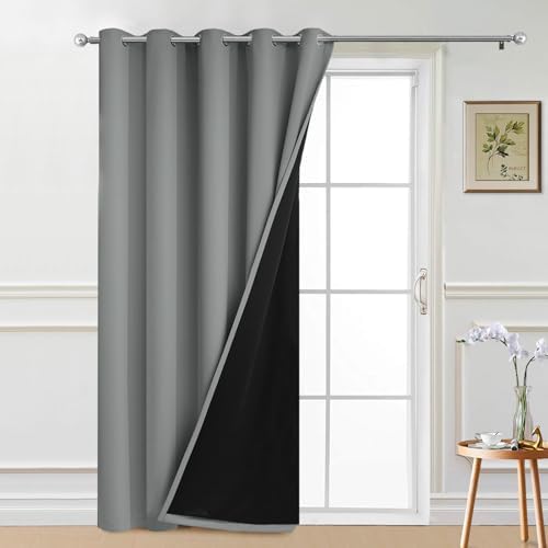 Yakamok Dove Grey Blackout Patio Door Curtain Panels W70 x L84, 1 Panel by Yakamok