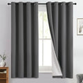 Yakamok Charcoal Grey 100% Blackout Curtains 63 Inches Long 50" Wide 2 Panel by Yakamok