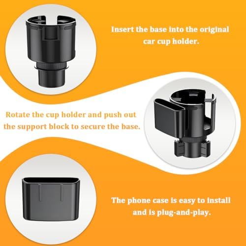 Car Cup Holder Expander, 2 in 1 Expandable Base Vehicle Cupholder Adapter - Image 5