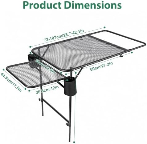 Foldable Tire Mounted Camping Table Height Adjustable - Image 3