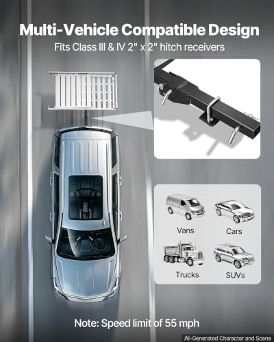 VEVOR Hitch Mount Wheelchair Carrier, 500LBS Mobility Scooter Carrier - Image 5