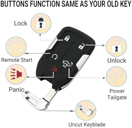 Replacement Key Fob Cover fit for 2022 2021 2020 2019 Chevy Silverado GMC - Image 4