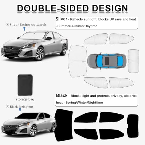 KMF 6pcs Sun Shades for Nissan Altima 2019-2025 2026 Accessories, Thicken Full - Image 5