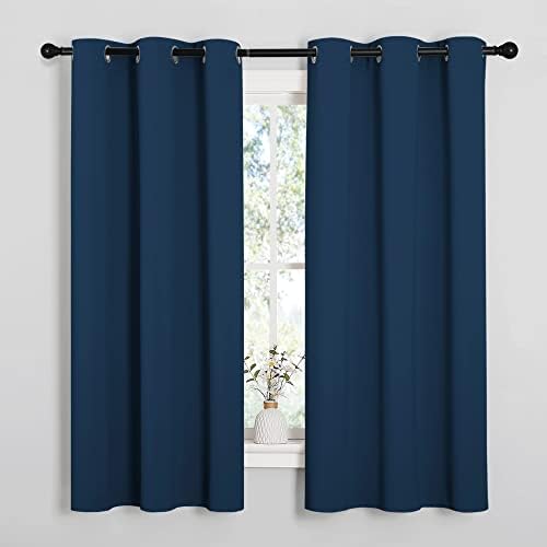 NICETOWN Bedroom Curtain Panels, 1 Pair, 34 by 63-inch, Moroccan Blue by NICETOWN