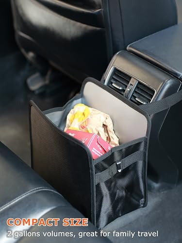 Ginsco 2 Gallons Open-Top Car Trash Can, Hanging Leakproof Car Trash Bag - Image 3
