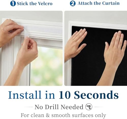 100% Blackout French Door Curtain- Privacy Thermal Insulated Door Window Curtain - Image 3