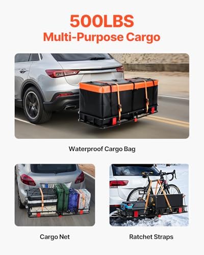 VEVOR 60" x 24" x 6", Hitch Cargo Carrier, 500 lbs Capacity Hitch Cargo Carrier - Image 2