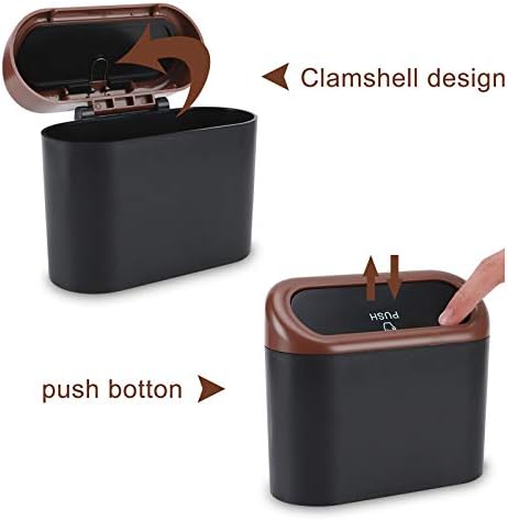 Accmor Car Trash Can with Lid, Leakproof Vehicle Trash Bin Auto Dustbin - Image 4
