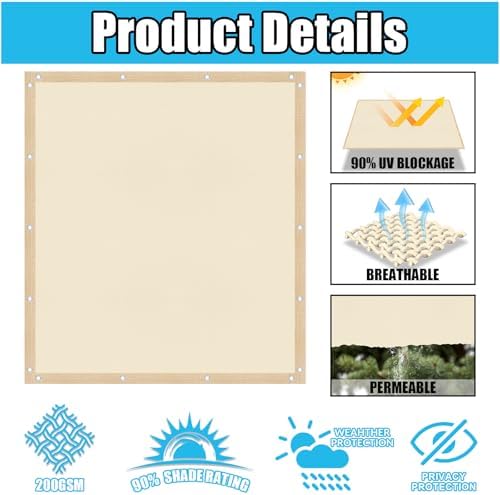 Amagenix 90% Pergola Shade Cover 4' X 14' Sun Shade Cloth - Image 3