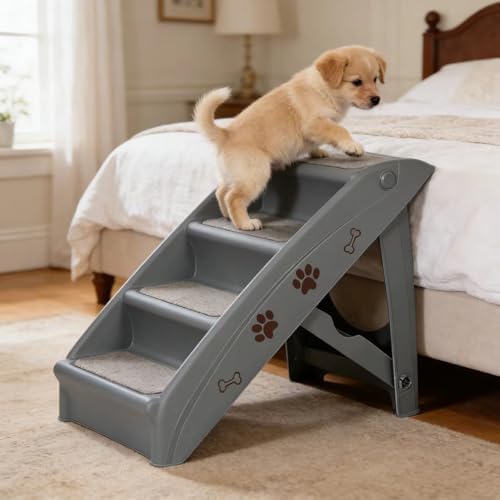 ZENY Dog Stairs for Bed 20" H, 4-Step Dog Steps for High Bed - Image 6