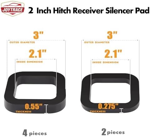 6 Pack - Multiple Size Combination，2 Inch Hitch Receiver Silencer Pad - - Image 4