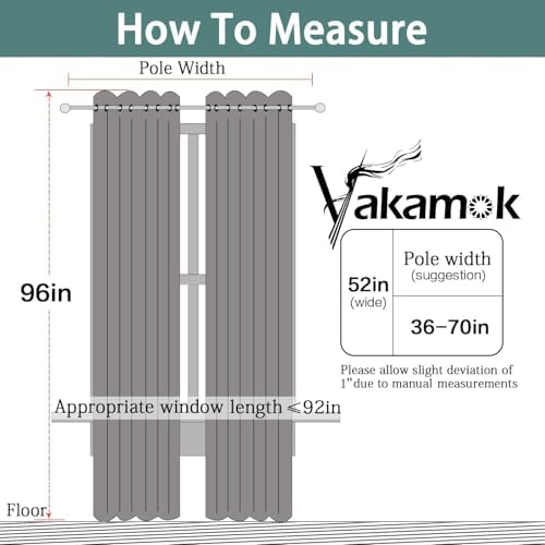 Yakamok Light Sage 100% Blackout Curtains 96 Inches Long 52" Wide, 2 Panels - Image 7