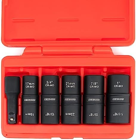 NEIKO 02287B 6-Pc 1/2-Inch-Drive Impact Socket Set, 10 SAE & Metric Sizes - Image 5