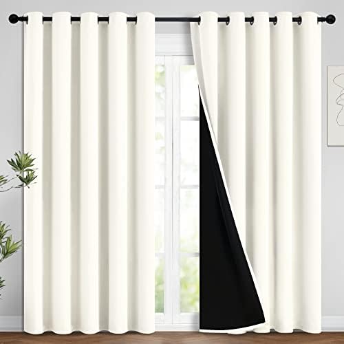 Yakamok Cream 100% Blackout Curtains 96 Inches Long by Yakamok