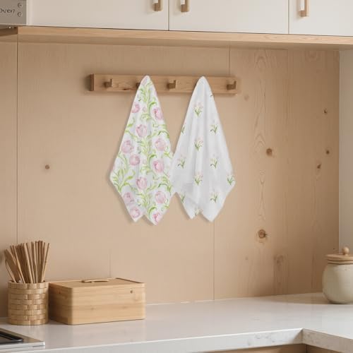 2 Pcs Floral Kitchen Towels Decorative Hand Towels - Image 3