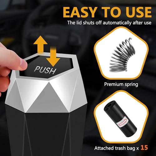 Car Trash Can with Lid, 15 Trash Bags, 1 Pack - Image 3