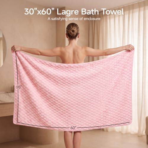 REDKISS Pink Microfiber Bath Towels Lagre - Image 3