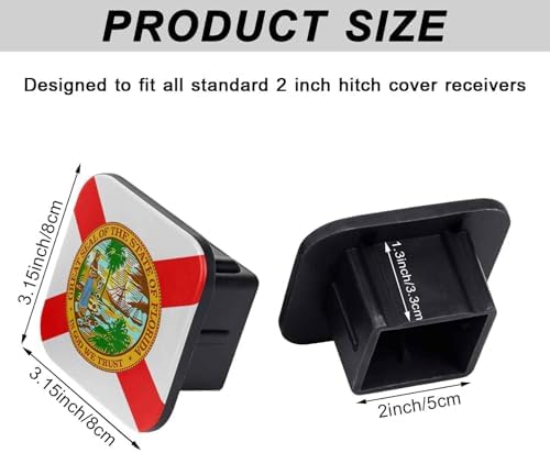Florida State Flag Tow Hitch Covers Heavy Duty Rubber Trailer Hitch Cover 2" - Image 2