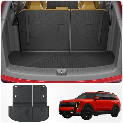Trunk Mat with Backrest Mat for 2027 Kia Telluride Gas & Hybrid by Thinzyou