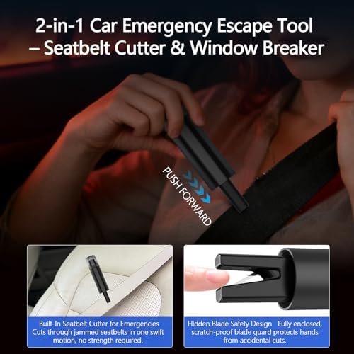 3-Pack Car Window Breaker and Seatbelt Cutter, Emergency Tool Kit - Image 3