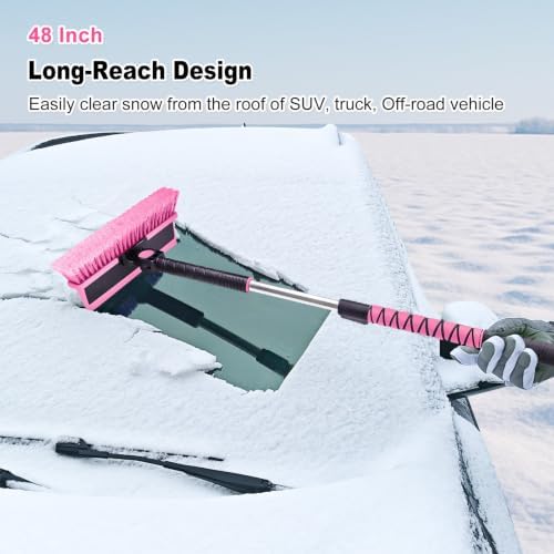 HEEYA 48 Inch Snow Brush with Squeegee and Ice Scraper - Image 2