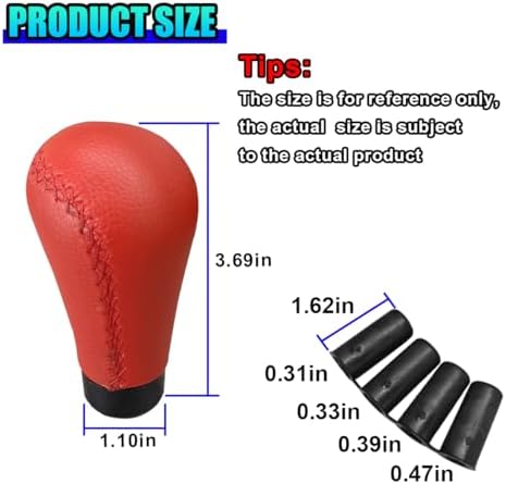 ZIMISI 5 Speed Shifter Knobs, Leather Car Gear Shift Knob - Image 2