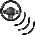 Carbon Fiber Steering Wheel Cover Universal 3pcs Protector Glossy Brown by HOME