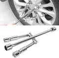 Folding Lug Wrench 4 Way, 14-Inch Foldable 4 Way Cross Lug Nut Removal Tool by Hbxdeco