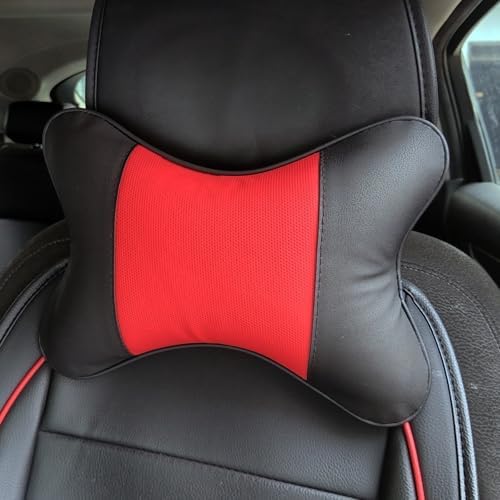 Car Neck Pillows Both Side Pu Leather 2pieces Pack Headrest Fit - Image 2