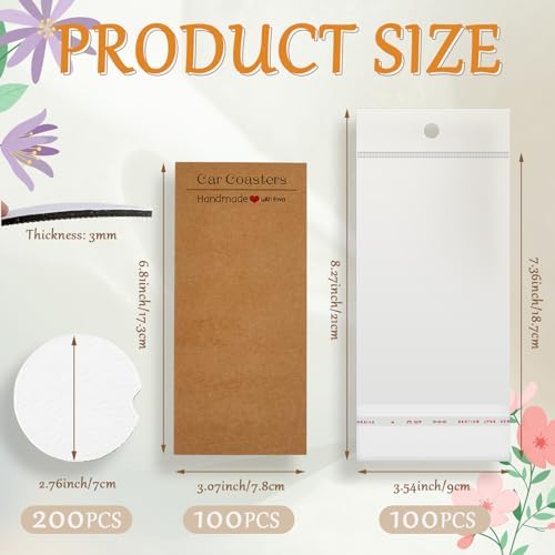 Tioncy 400 Pcs Sublimation Car Coaster Blank Set Packaging - Image 2