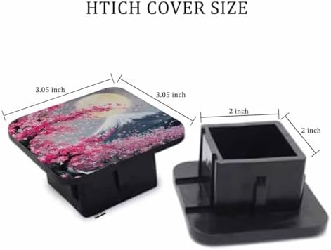 Hitch Cover Plug Cherry Blossom, 2 Inch Receivers Diameter Pink Cherry Flowers - Image 2