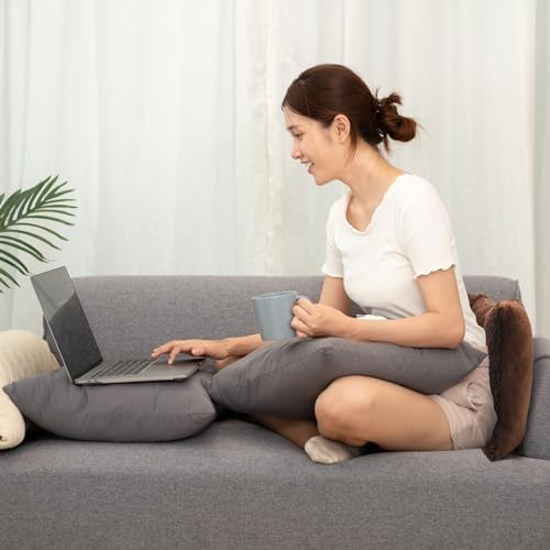 Queekay Fleece Lumbar Support Pillow 3 Section Back Pillow - Image 6