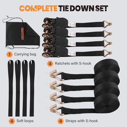 12FT Heavy Duty Ratchet Straps - Image 4