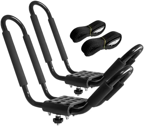 Kayak Roof Rack, 1 Pair J-Bar Roof Rack by HIGHRAZON