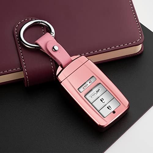Compatible with Acura Key Fob Cover Key Chain TLX RLX NSX RDX MDX ILX PLX Pink - Image 4