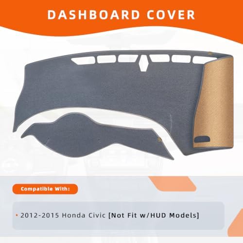 Dashboard Cover Dash Mat Fit for Ho-nda Civic 2015-2012, Car Dash Board Mat - Image 2